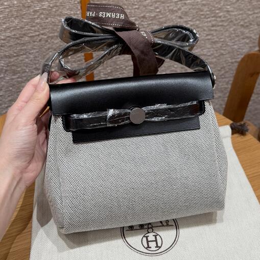 【エルメス HERMES】 エールバッグ PM ショルダーバッグ D刻印 グレー/ブラック(100％マシン)